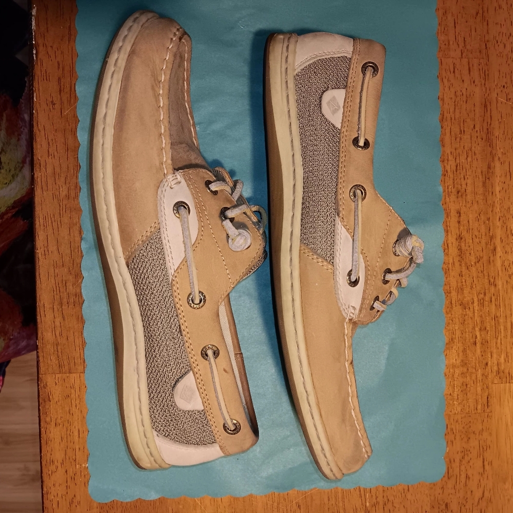 Sperry Billfish Topsider Tan Womens Sz 10 EUC - Picture 7 of 15